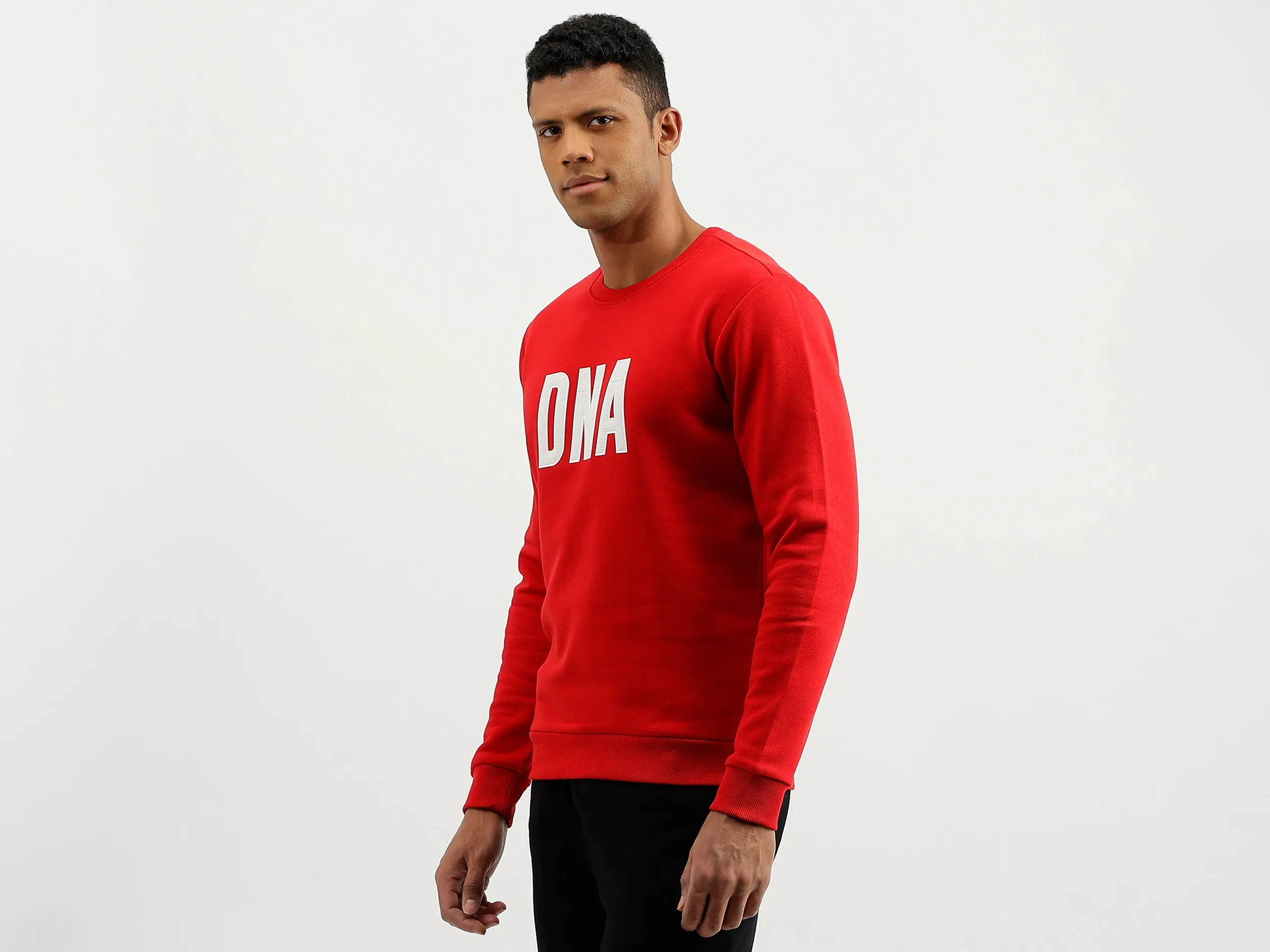 Regular Fit Round Neck Printed Sweatshirt