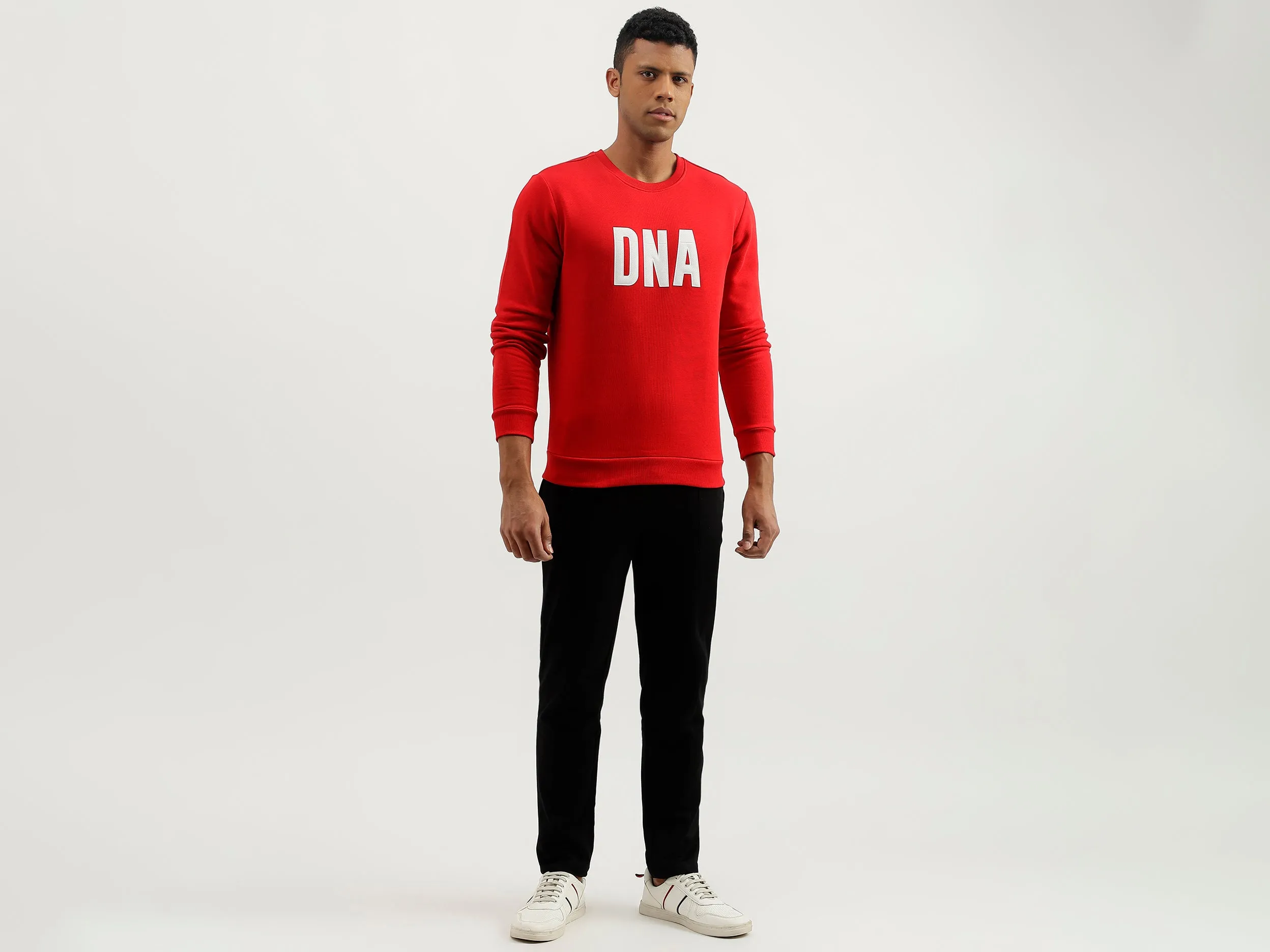 Regular Fit Round Neck Printed Sweatshirt