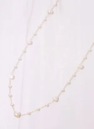 Roonie Pearl Lined Necklace CREAM