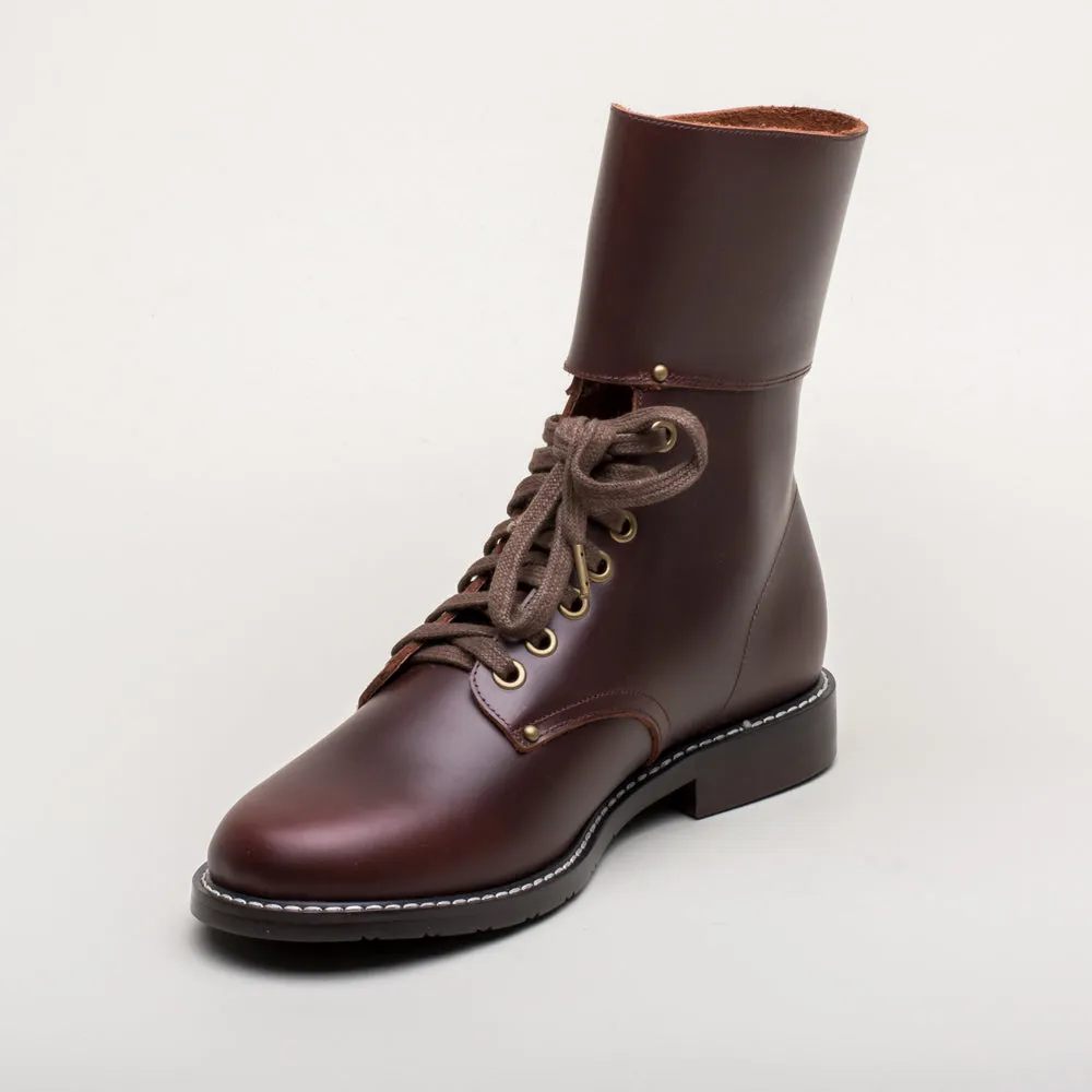 Rosie Vintage Double-Buckle Boots (Brown)