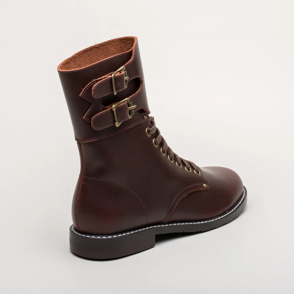 Rosie Vintage Double-Buckle Boots (Brown)
