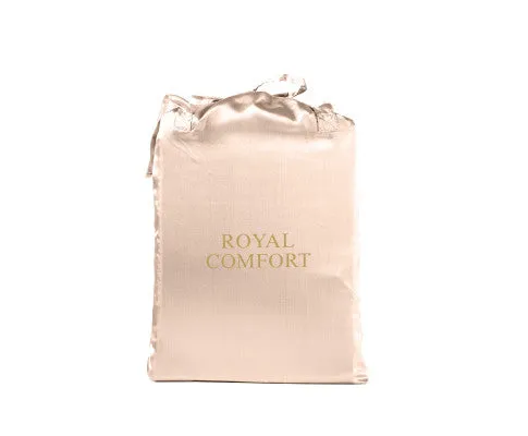 Royal Comfort Satin Sheet Set 4 Piece Fitted Flat Sheet Pillowcases - Champagne Pink