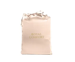 Royal Comfort Satin Sheet Set 4 Piece Fitted Flat Sheet Pillowcases - Champagne Pink