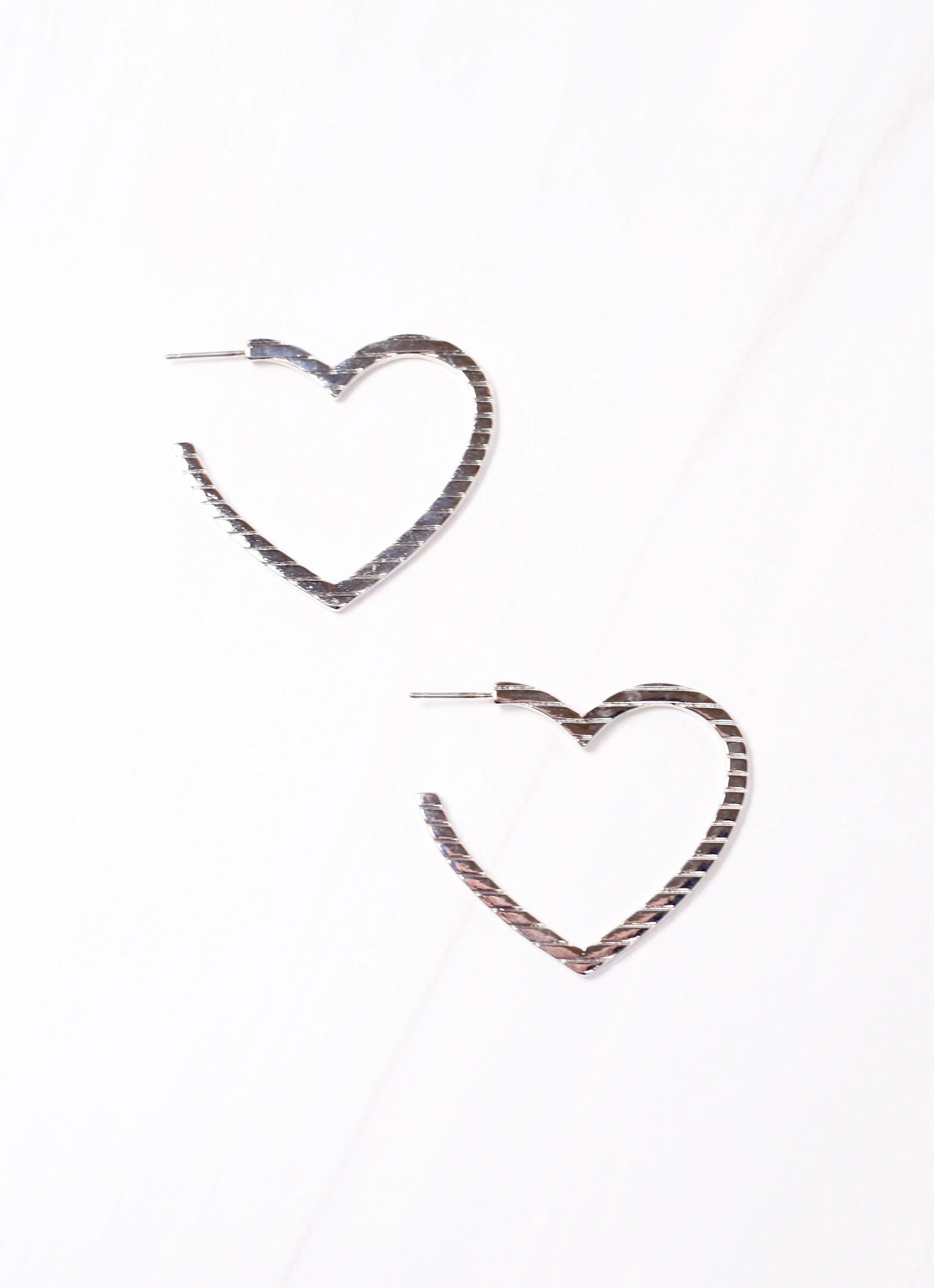 Santos Heart Hoop Earring SILVER