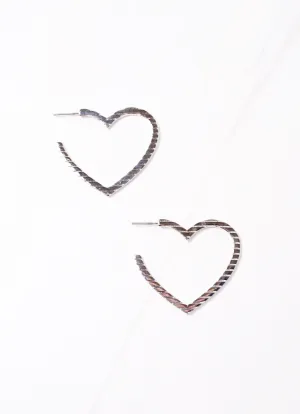 Santos Heart Hoop Earring SILVER