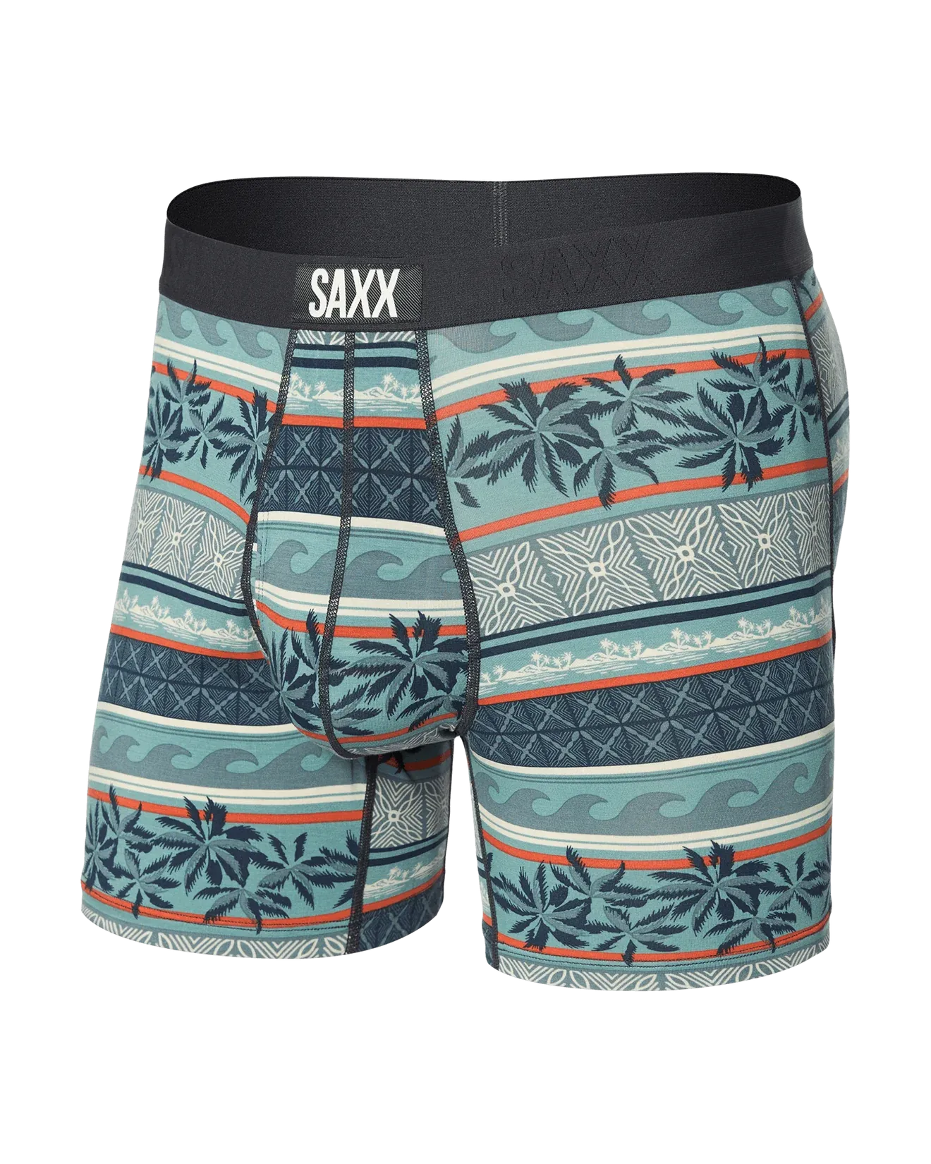 Saxx Ultra Super Soft Underwear - Beach Shack Stripe-Teal