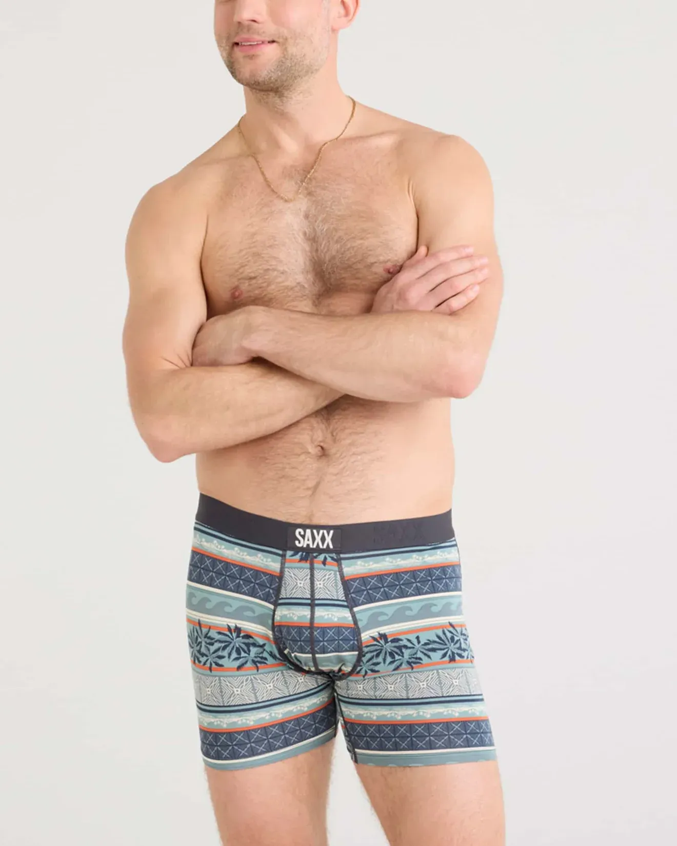 Saxx Ultra Super Soft Underwear - Beach Shack Stripe-Teal