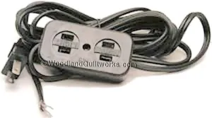 Sewing Machine Power Cord w/ Motor and Light Block - Portable Flatbeds
