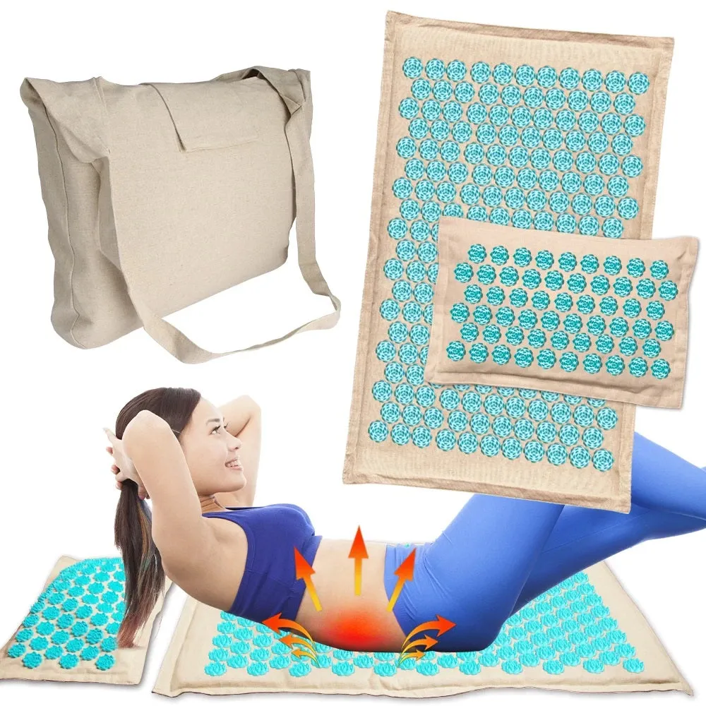 SG | Acupressure Mat, Bag and Pillow Set | Green