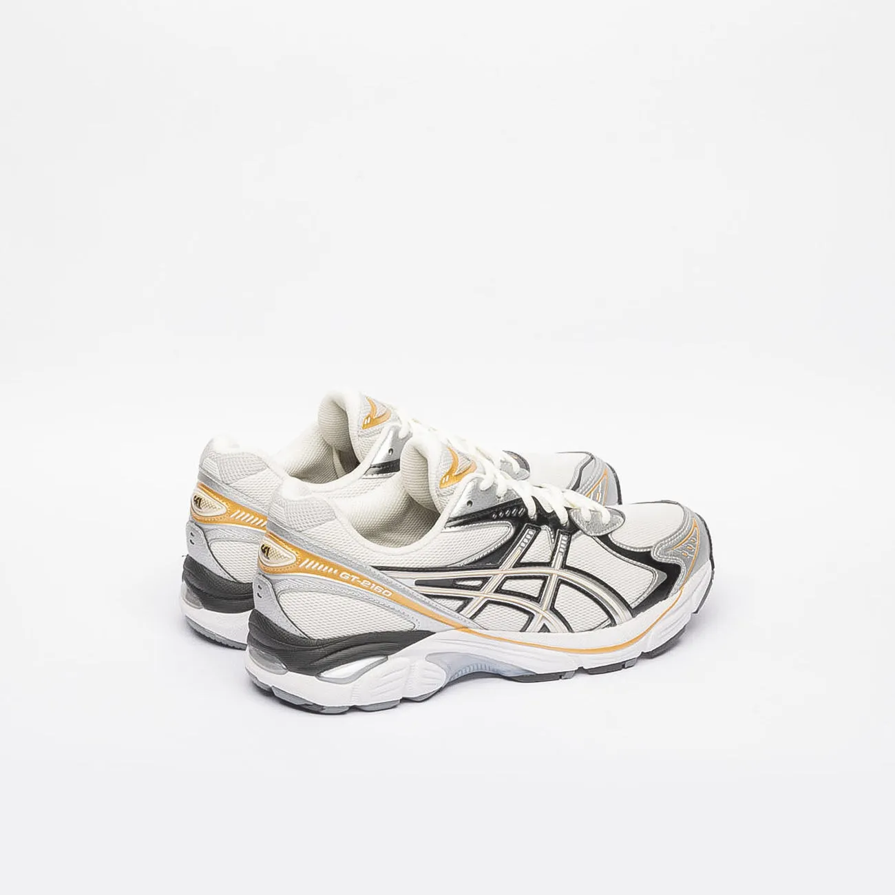 Sneaker running Asics GT-2160 in pelle nera e argento e tessuto bianco