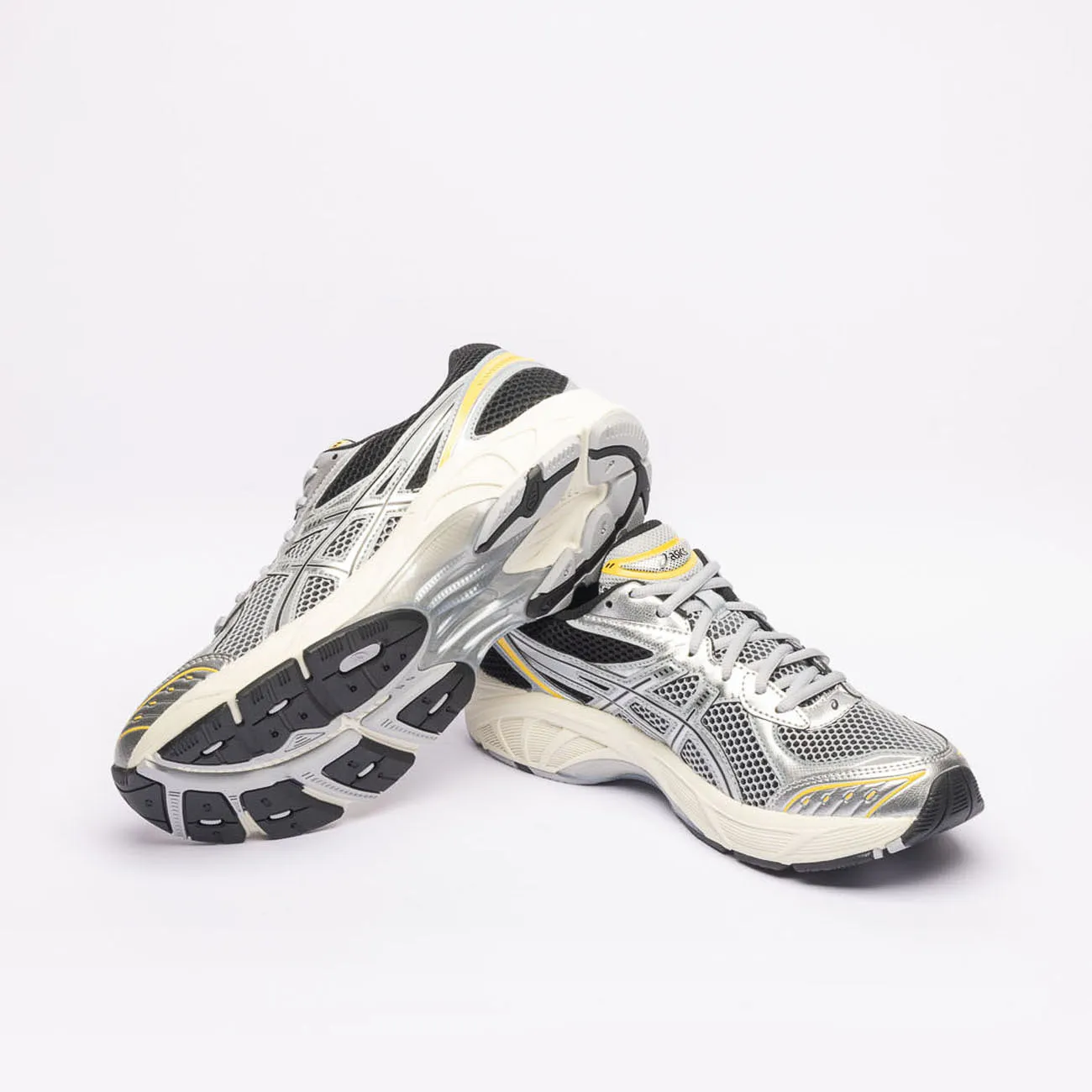 Sneaker running Asics GT-2160 in tessuto grigio e pelle gialla