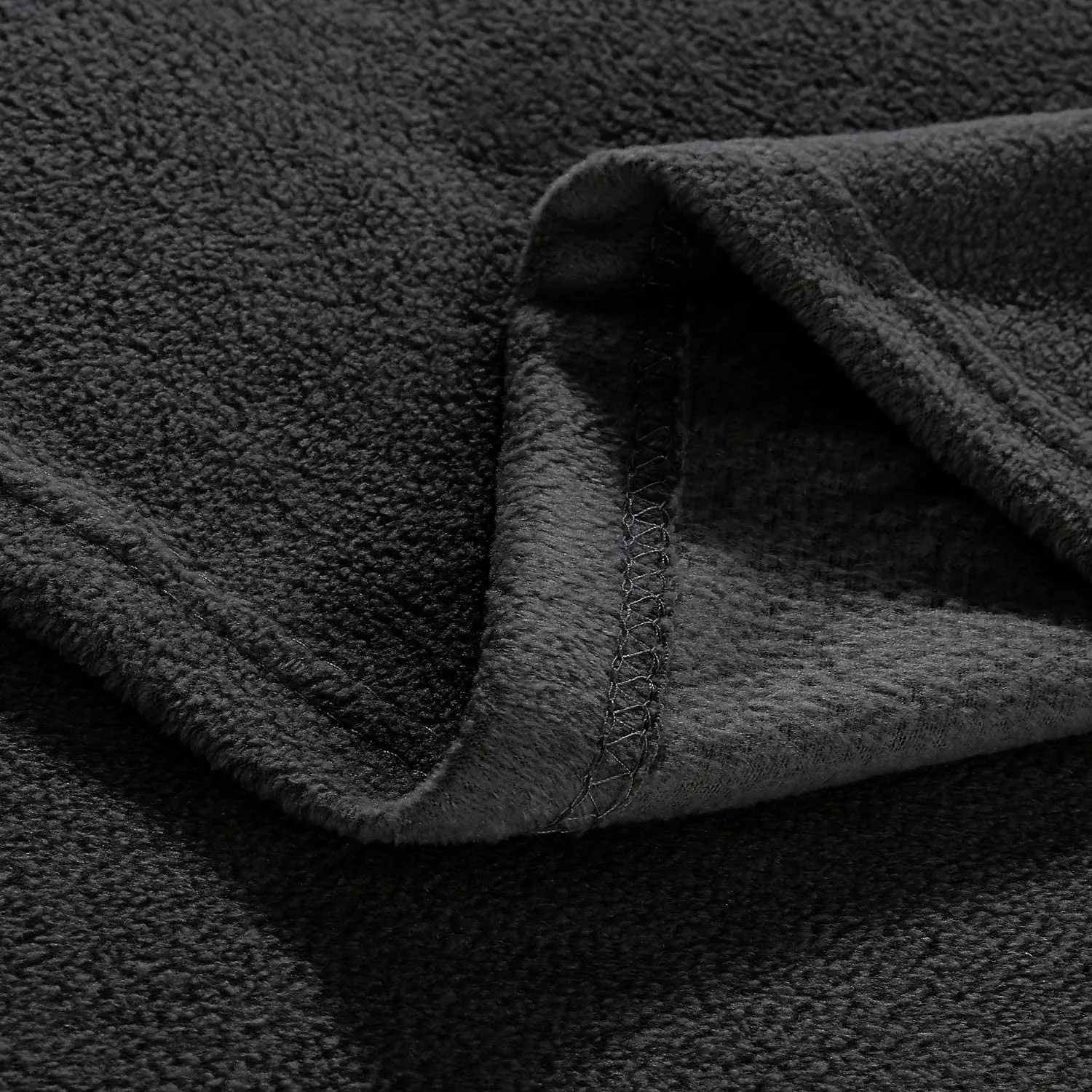 softan Polar Fleece Bed Sheet Set, Super Soft Plush Microfiber 4 Pcs, Easy Care and Breathable Bed Sheets with 15" Deep Pocket for All Seasons, Black, King