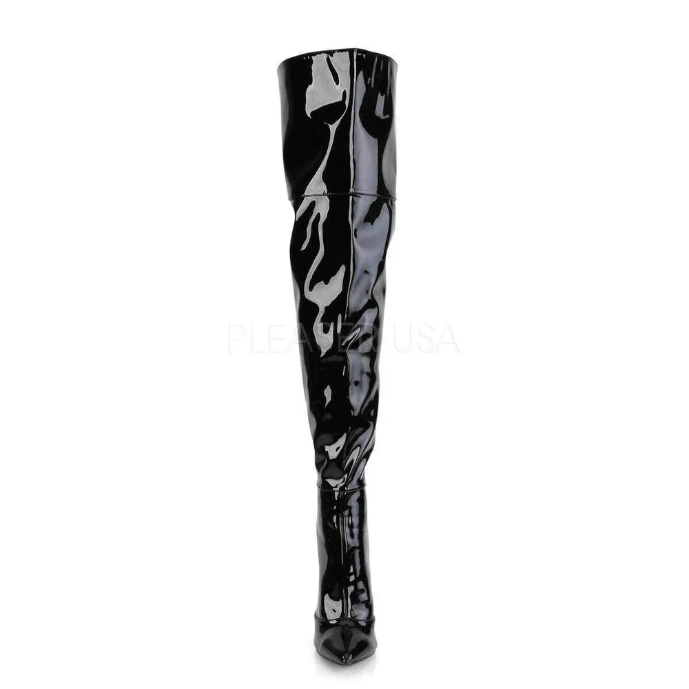 SS-COURTLY-3012 Thigh Boot | Black Patent