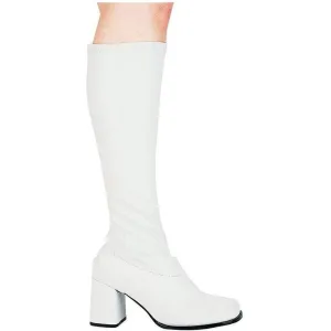 SS-GoGo Boot  | White Faux Leather