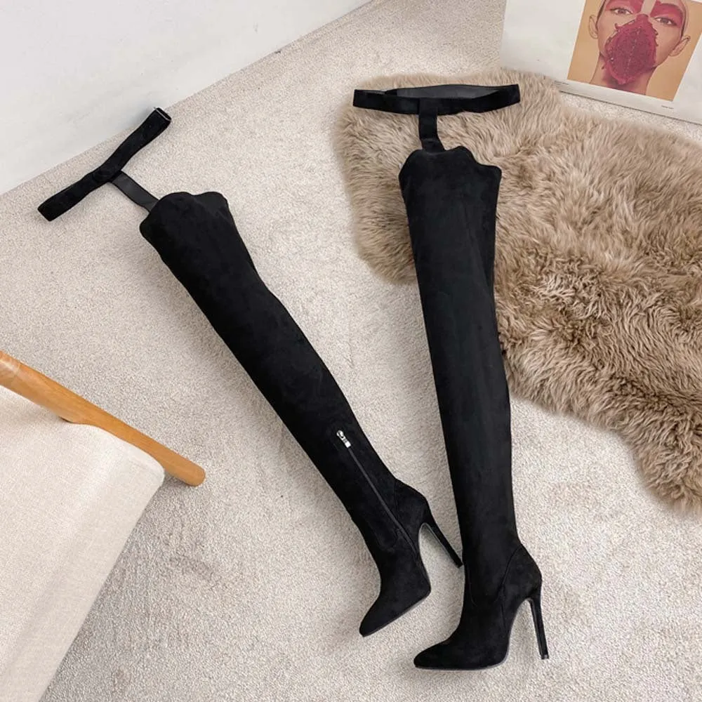Stiletto Heel Pointed Toe Over-the-knee Pants Boots