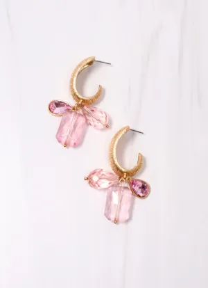 Sundridge Jeweled Hoop Drop Earring PINK