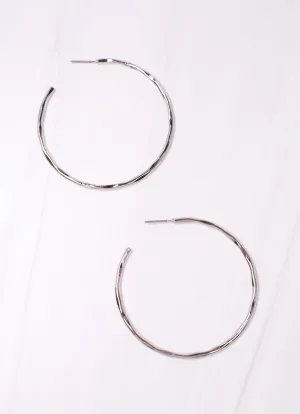 Sylvan Hammered Hoop Earring SHINY SILVER
