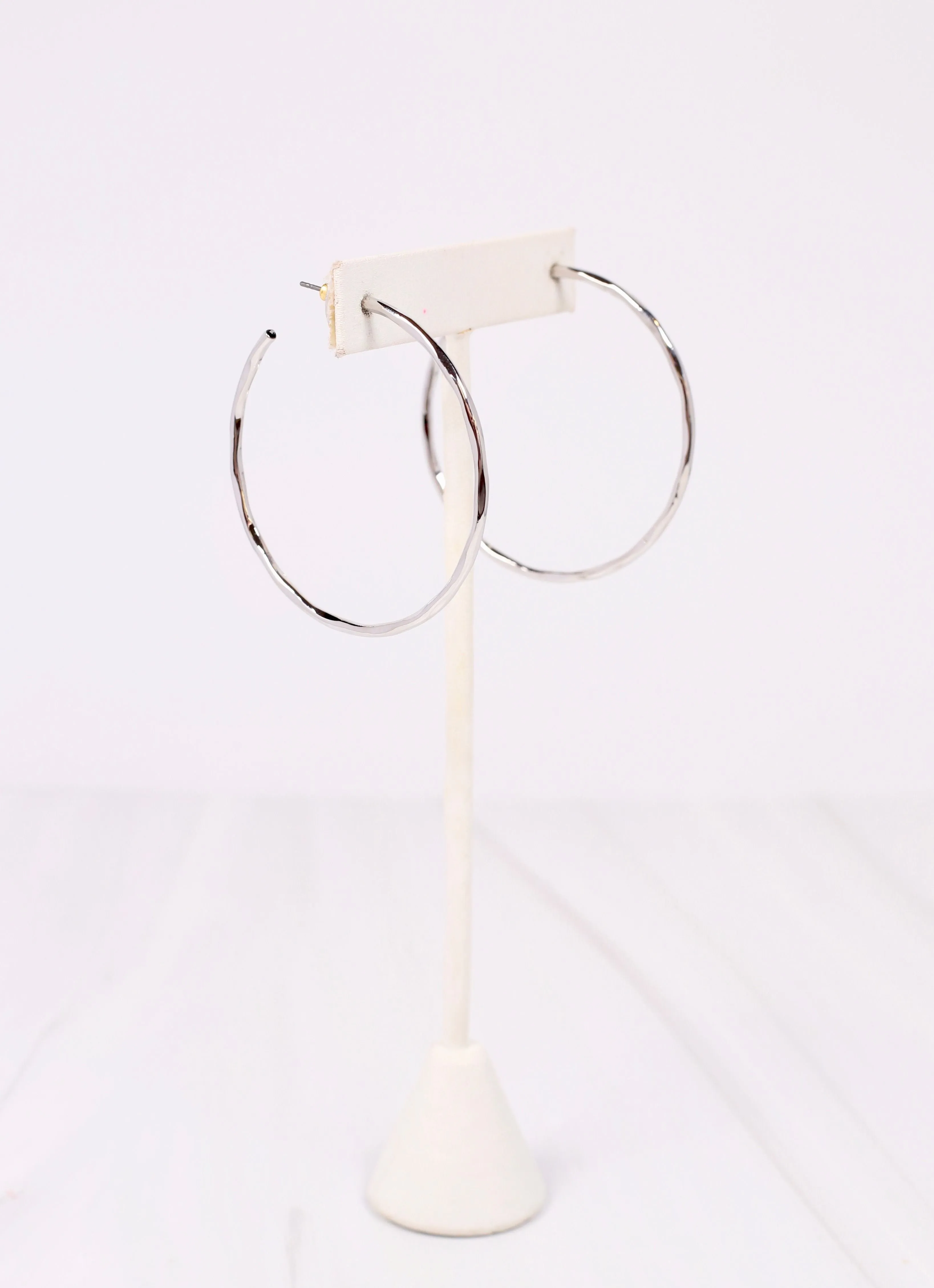 Sylvan Hammered Hoop Earring SHINY SILVER