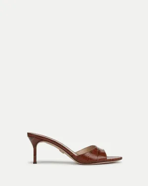 Tia Croc-Embossed Sandal - Hazelwood