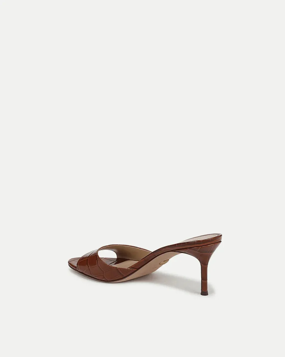 Tia Croc-Embossed Sandal - Hazelwood