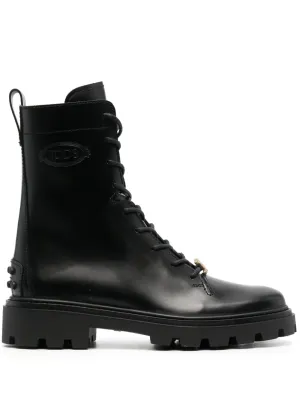Tod's logo-plaque leather boots