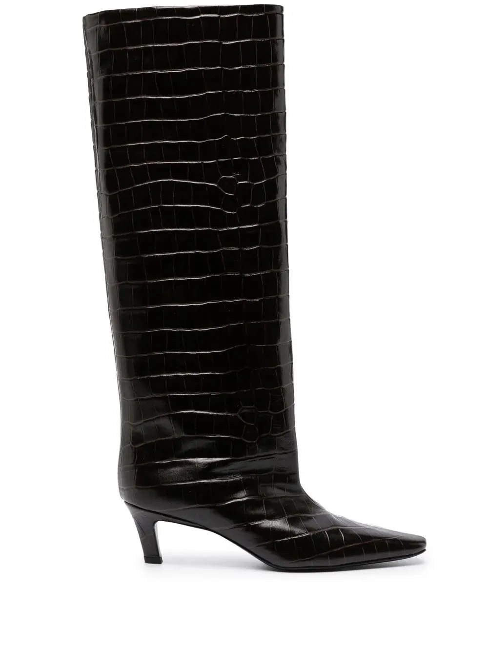 TOTEME crocodile-embossed knee-high boots