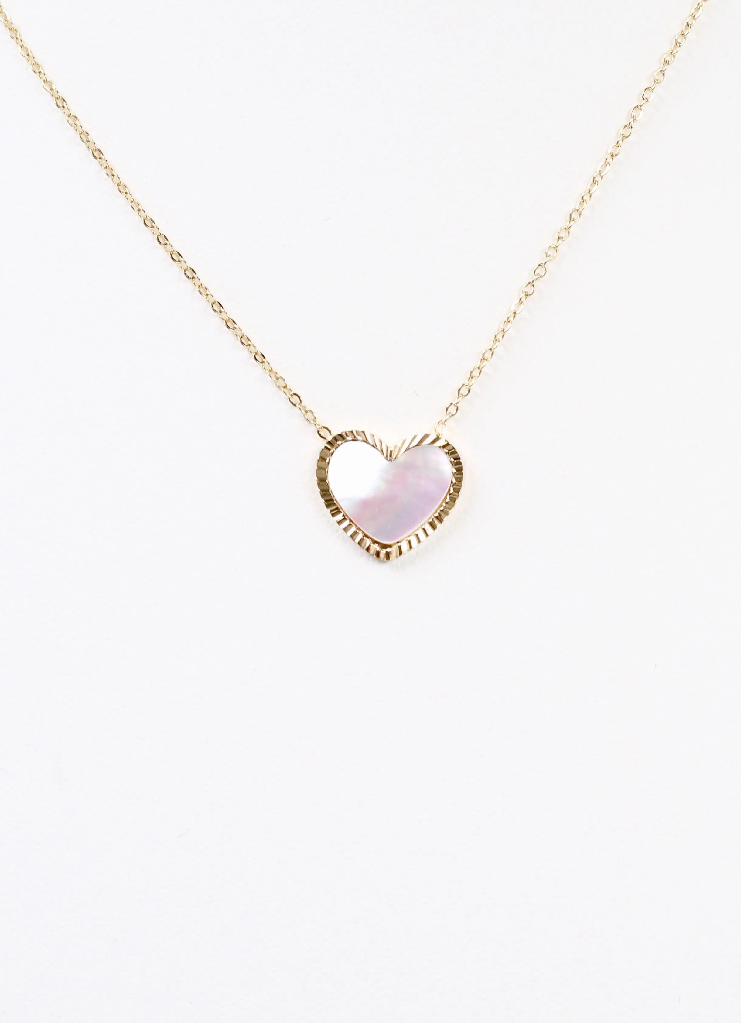 Valarie Heart Necklace Mother of Pearl