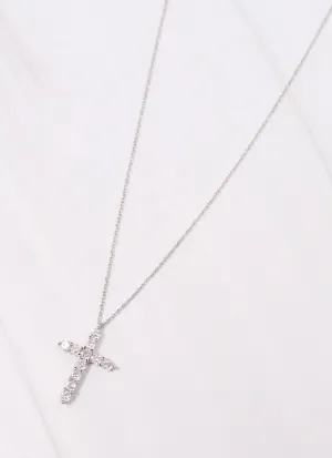 Valencourt CZ Cross Necklace SILVER