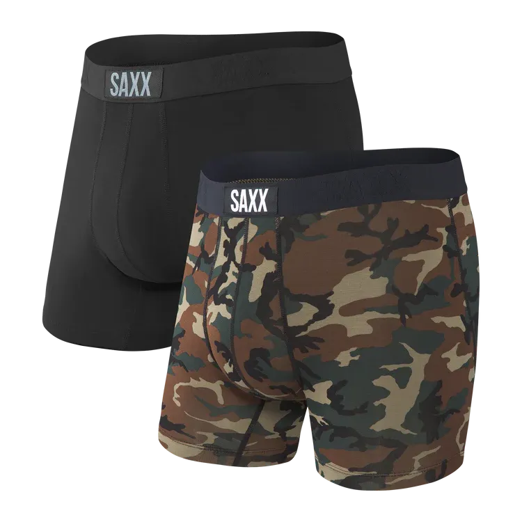 Vibe 2 Pack Boxer Brief - Black/Wood Camo