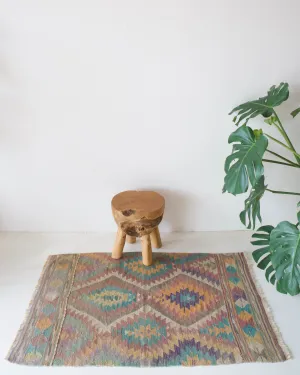 Vintage Mini Turkish Kilim Rug 2'10"x4'6"