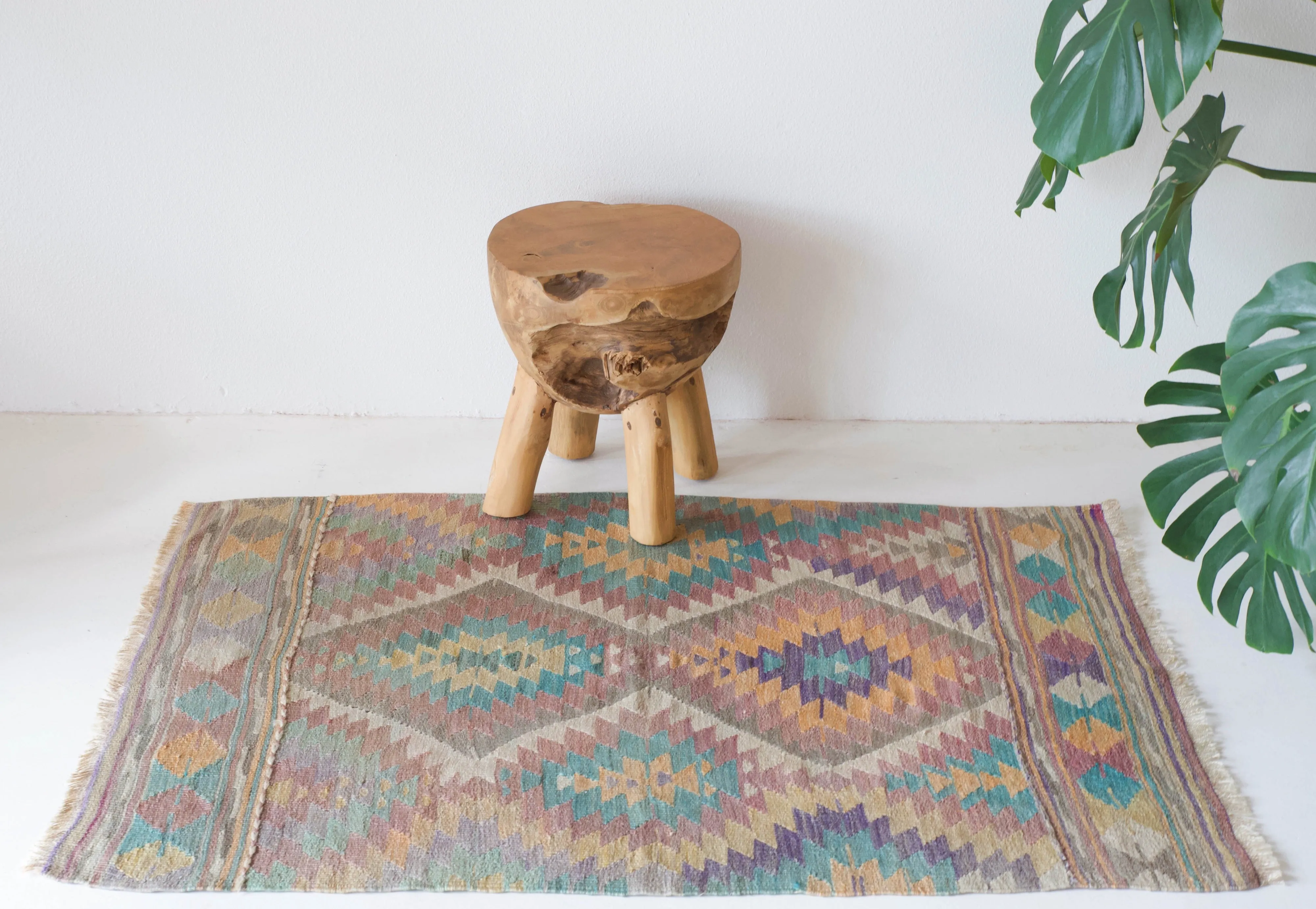 Vintage Mini Turkish Kilim Rug 2'10"x4'6"