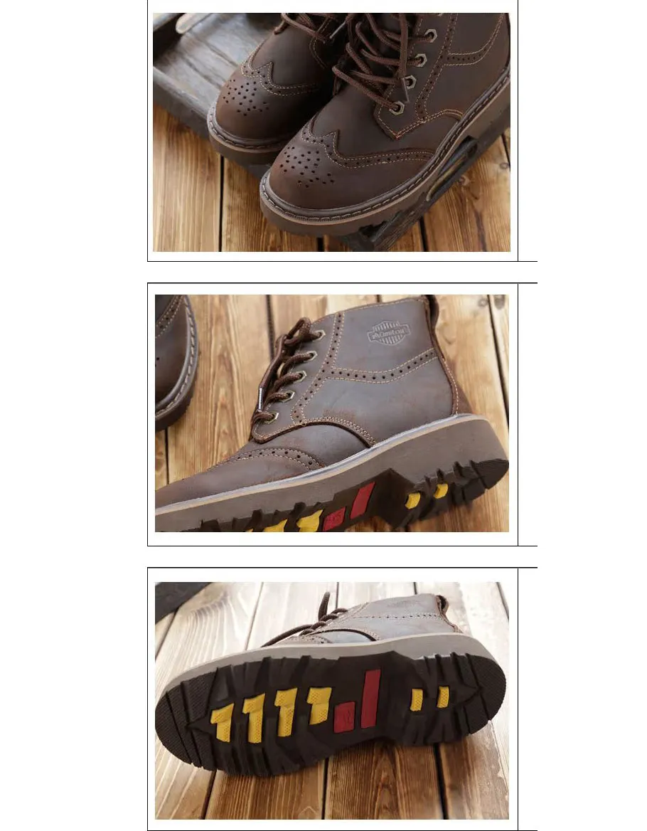 Water-proof Brogue Style Lace-up Oxford Boots for Women 35-44