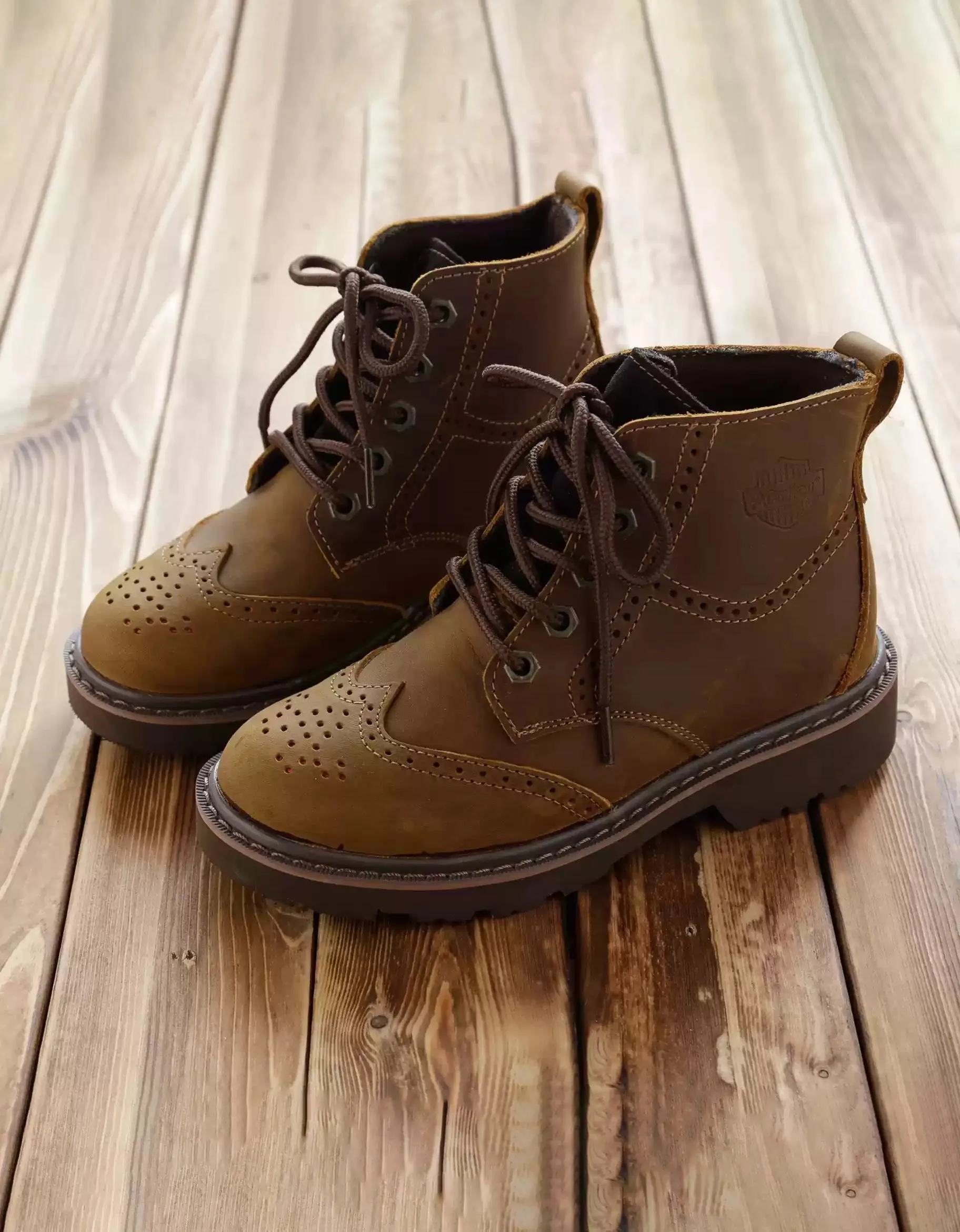 Water-proof Brogue Style Lace-up Oxford Boots for Women 35-44