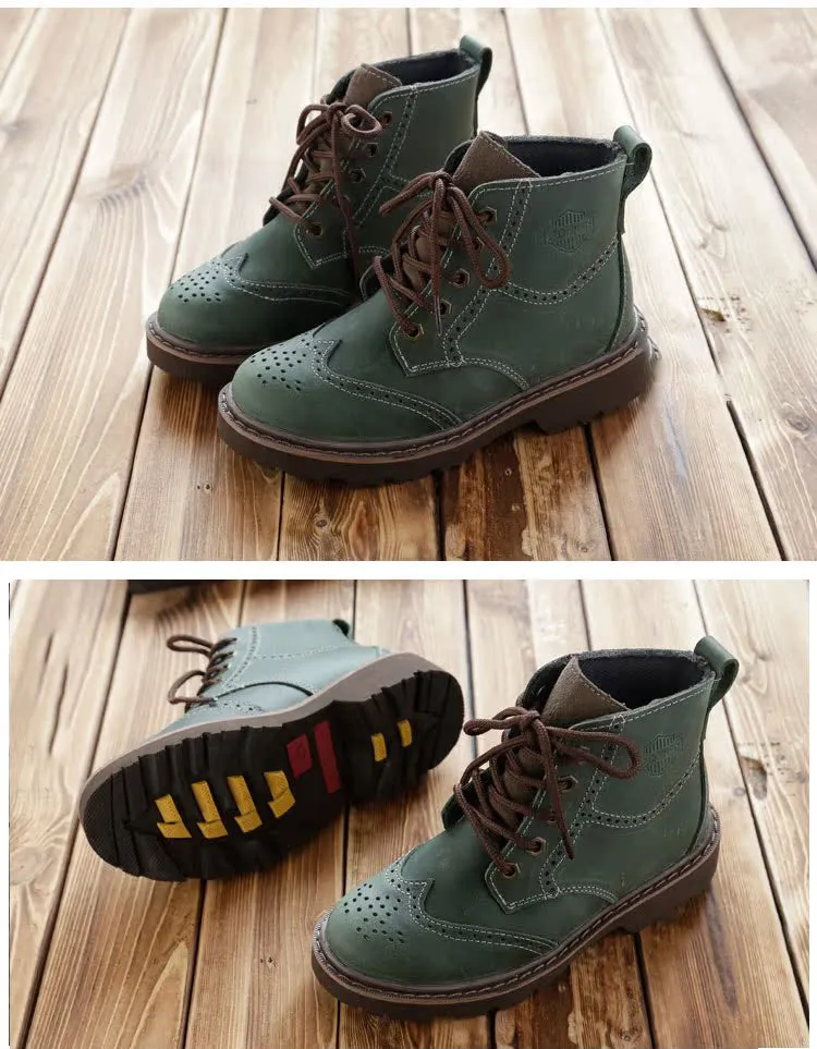 Water-proof Brogue Style Lace-up Oxford Boots for Women 35-44