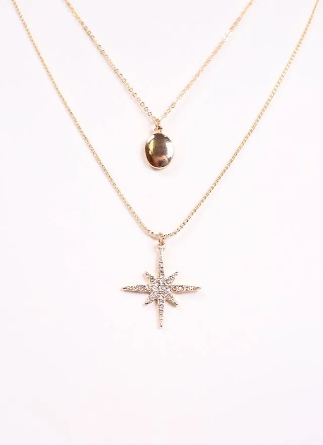 Wilhelmina Layered Charms Necklace GOLD