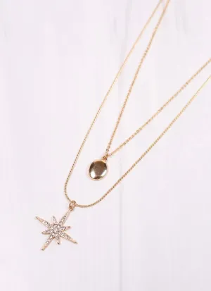 Wilhelmina Layered Charms Necklace GOLD