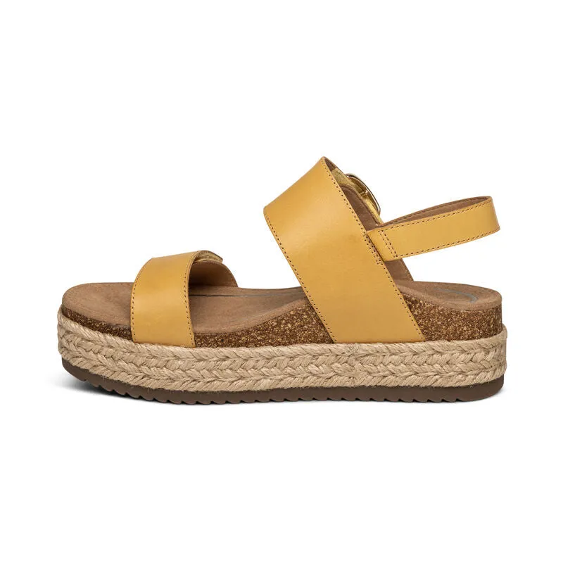 WOMEN'S AETREX VANIA ARCH SUPPORT PLATFORM SANDAL| YELLOW