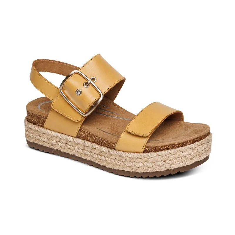 WOMEN'S AETREX VANIA ARCH SUPPORT PLATFORM SANDAL| YELLOW