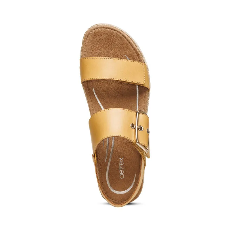 WOMEN'S AETREX VANIA ARCH SUPPORT PLATFORM SANDAL| YELLOW