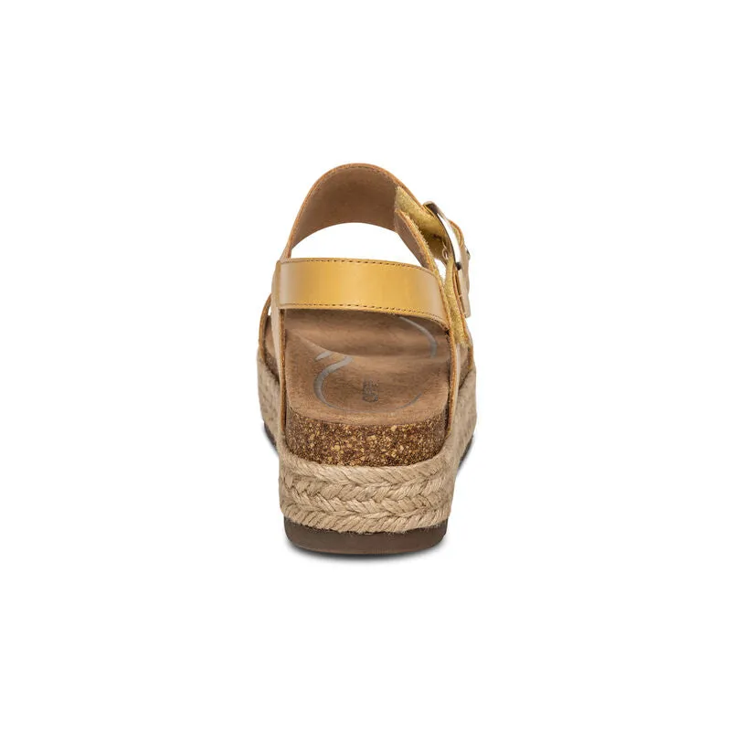 WOMEN'S AETREX VANIA ARCH SUPPORT PLATFORM SANDAL| YELLOW