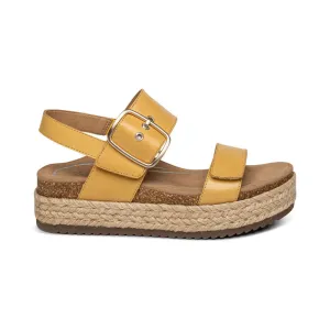 WOMEN'S AETREX VANIA ARCH SUPPORT PLATFORM SANDAL| YELLOW