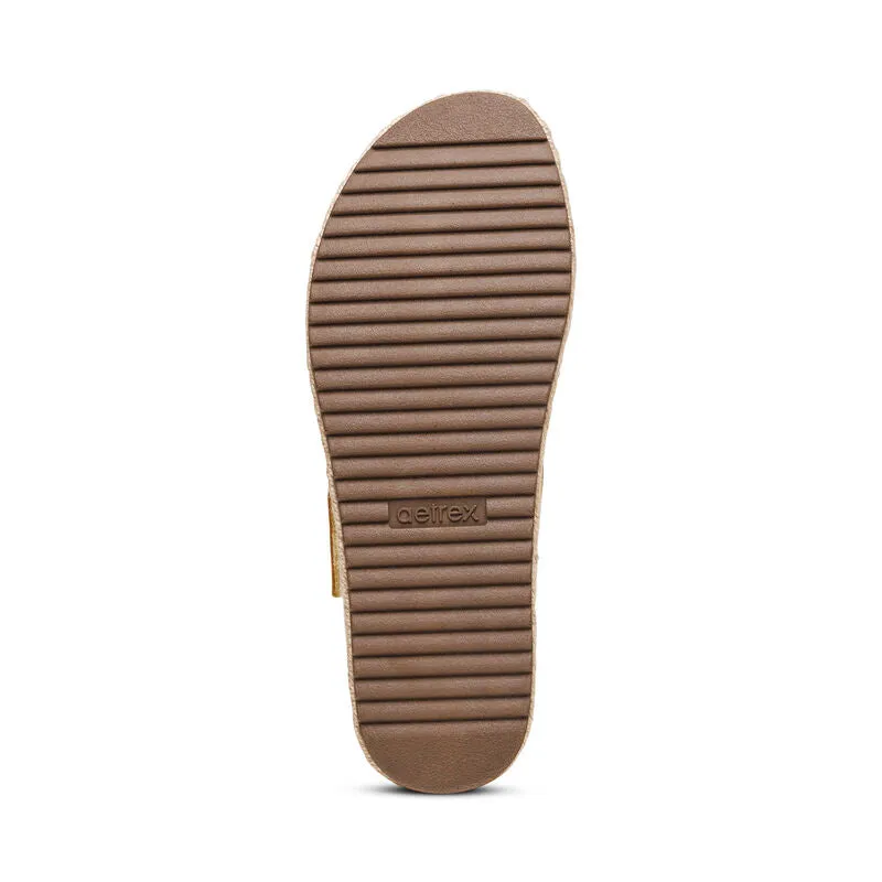 WOMEN'S AETREX VANIA ARCH SUPPORT PLATFORM SANDAL| YELLOW