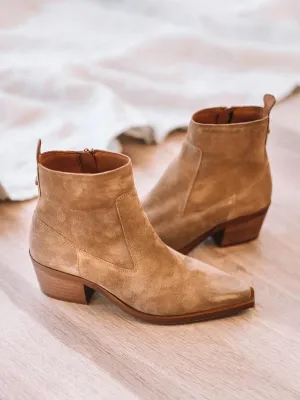 Women's Ankle boot in suede in Coffee - IKIA-SY