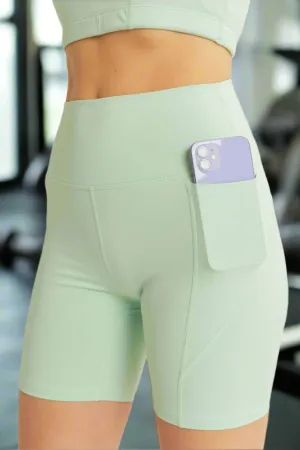 Women's Love Tree High Waist Seam Detail Active Shorts