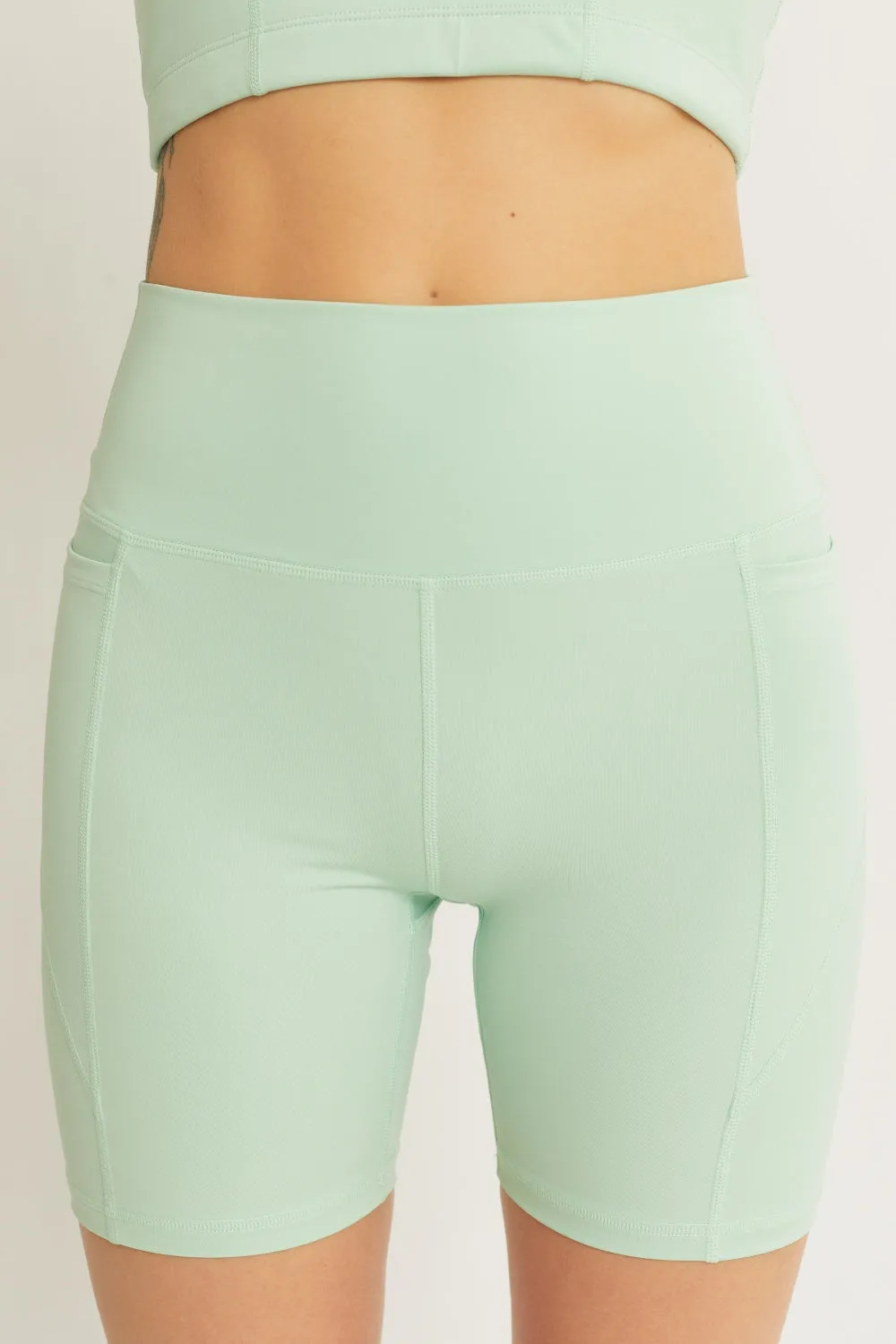 Women's Love Tree High Waist Seam Detail Active Shorts