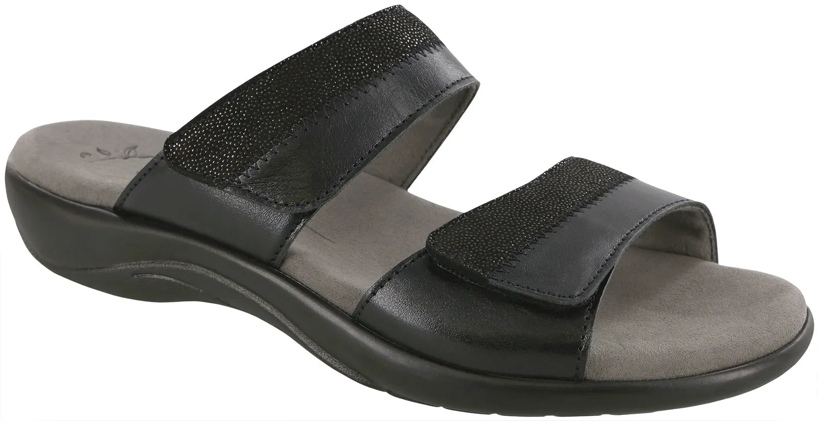 Women's Nudu Slide Leather Sandal in Midnight