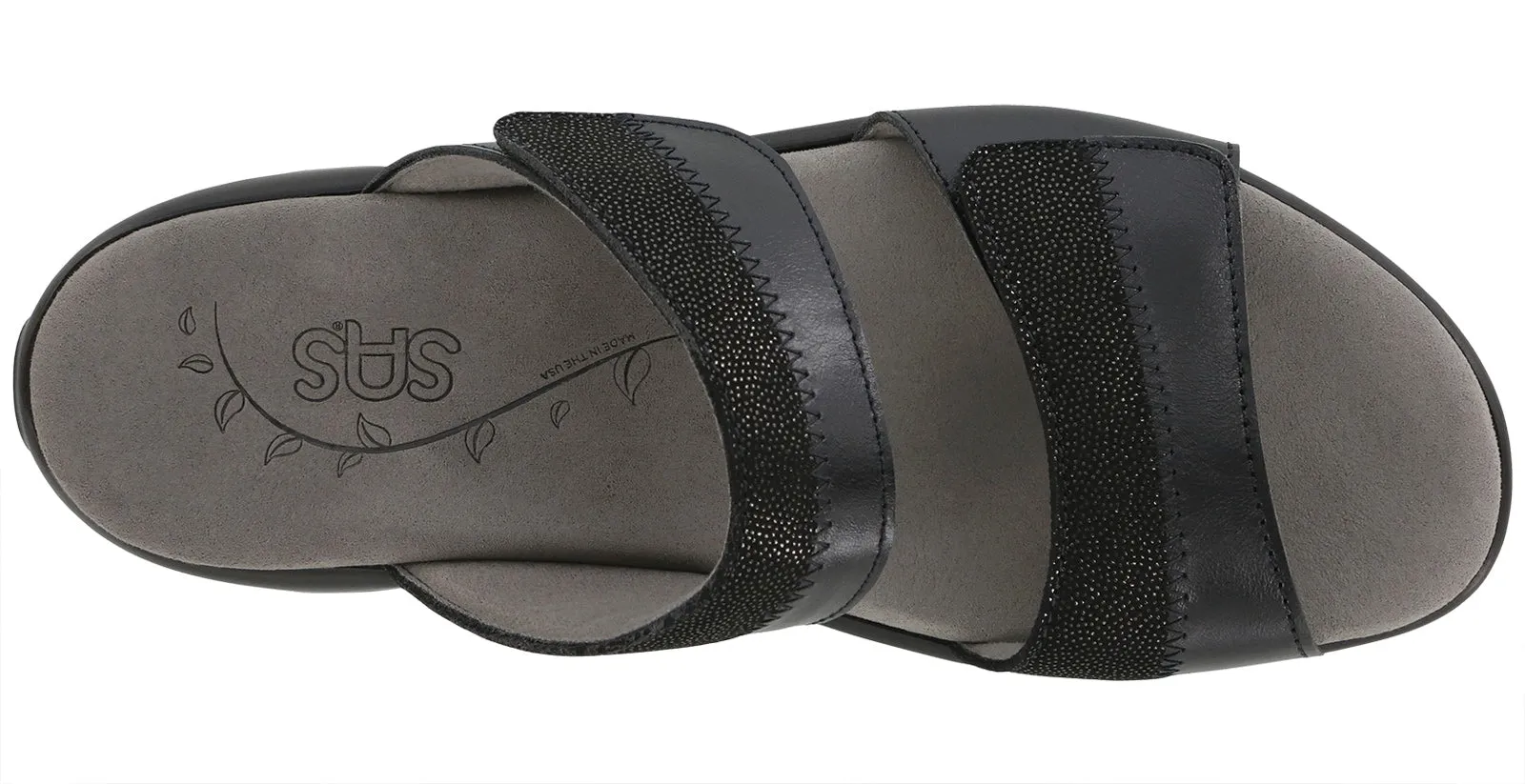 Women's Nudu Slide Leather Sandal in Midnight